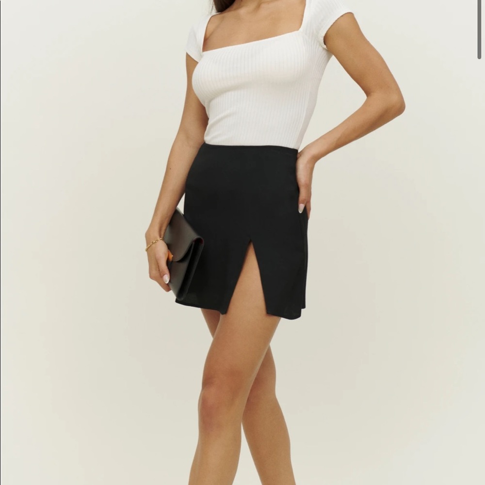 Reformation slit mini skirt